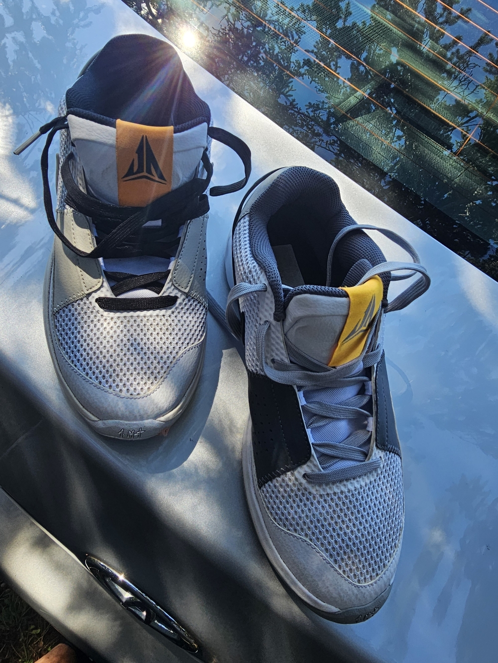 Nike Men's Gray and Yellow Low-Top Sneakers